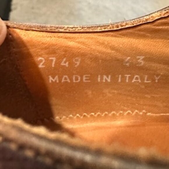 Caldoberia Coseauan Brown Leather Oxfords - Handmade in Italy - Sz. 43 - VGUC - Picture 14 of 14